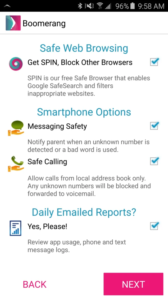 Boomerang's Safe Browsing and Smartphone Features