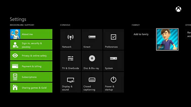Xbox One Settings