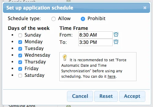 App Time Limits screen