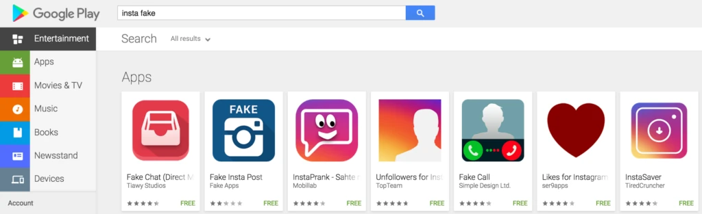 Fake News Play Store apps