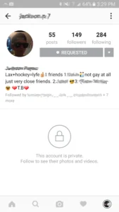 Instagram Private Account example