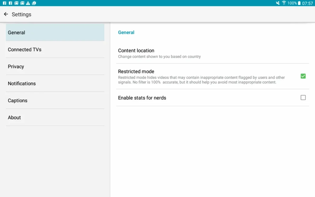 Android YouTube Restricted Mode