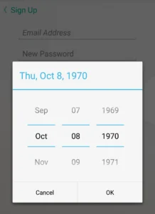 Sign up age restriction