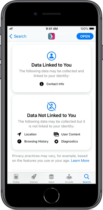 Boomerang Parental Control iOS nutrition cards